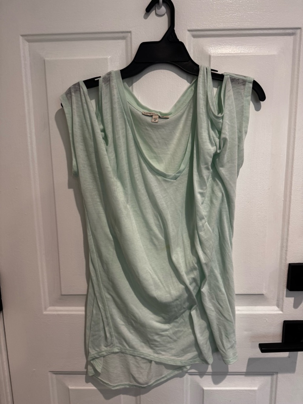 Express Mint Green Sleeveless Drape Tank
